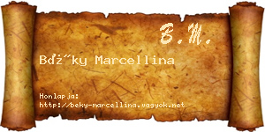 Béky Marcellina névjegykártya